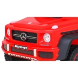 JOKO Elektrické autíčko Mercedes G63 4x4, penové kolesá, kožené sedadlo, červené