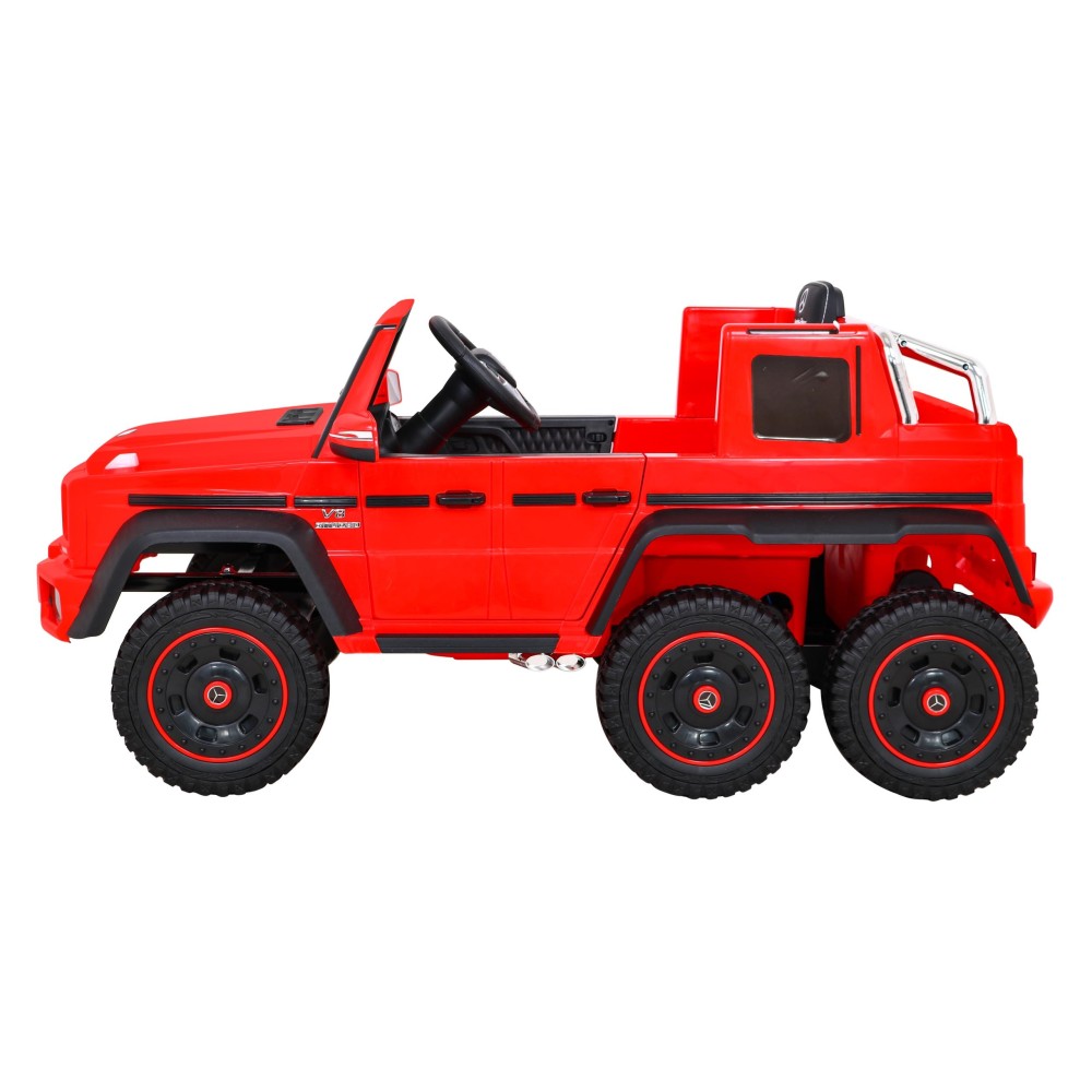 JOKO Elektrické autíčko Mercedes G63 4x4, penové kolesá, kožené sedadlo, červené