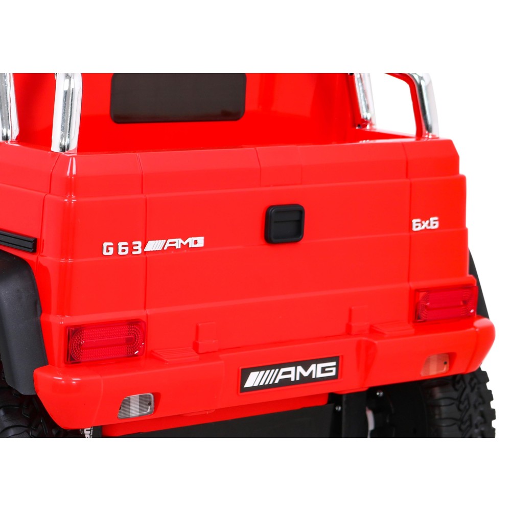 JOKO Elektrické autíčko Mercedes G63 4x4, penové kolesá, kožené sedadlo, červené
