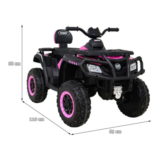 JOKO Elektrická Štvorkolka XT-Speed 4x4 - 4x80W, Penové kolesá, Rádio, Kožené sedadlo, Nosnosť 59kg, ružová
