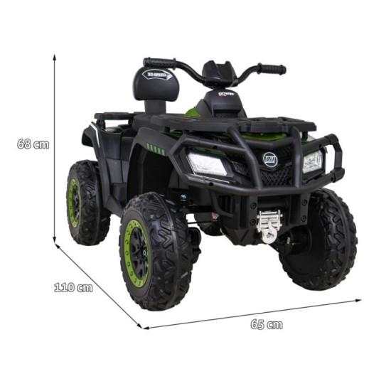 JOKO Elektrická Štvorkolka XT-Speed 4x4 - 4x80W, Penové kolesá, Rádio, Kožené sedadlo, Nosnosť 59kg, zelená