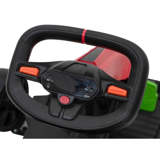 JOKO Elektrická Motokára Buggy Fast 3 Drift, Funkcia Drift, nosnosť 60kg, FM rádio, plynový aj brzdový pedál, červená