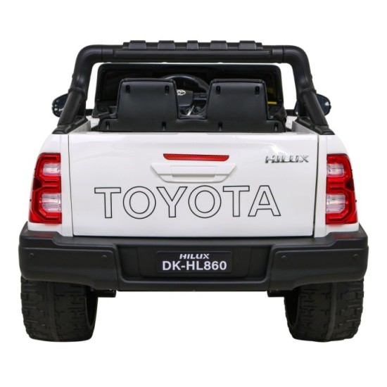 JOKO Elektrické autíčko TOYOTA Hillux 4x4, kožené sedadlo, penové kolesá, FM rádio, biele