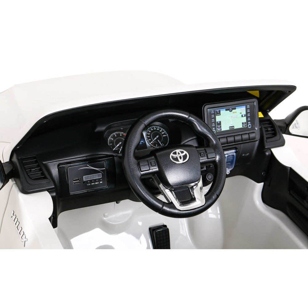JOKO Elektrické autíčko TOYOTA Hillux 4x4, kožené sedadlo, penové kolesá, FM rádio, biele