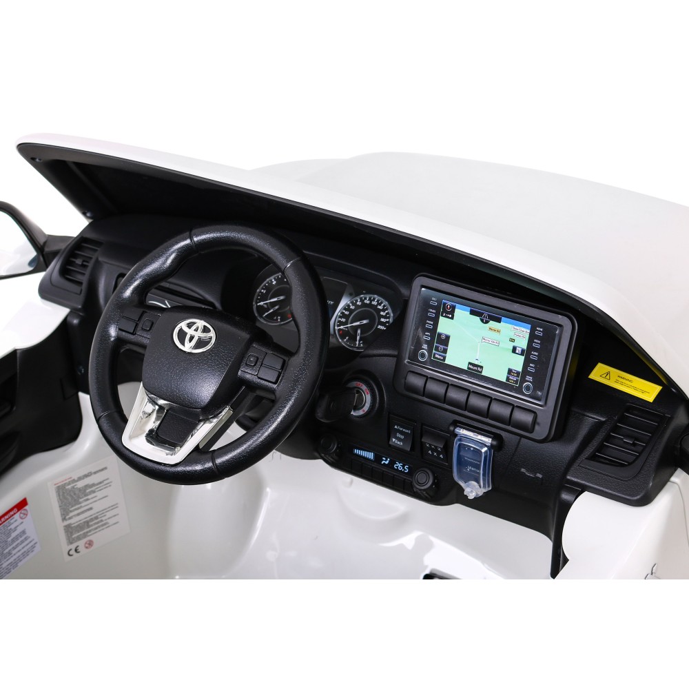 JOKO Elektrické autíčko TOYOTA Hillux 4x4, kožené sedadlo, penové kolesá, FM rádio, biele