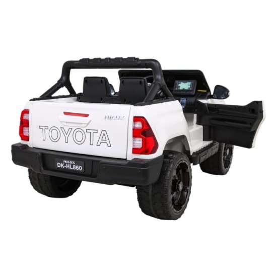 JOKO Elektrické autíčko TOYOTA Hillux 4x4, kožené sedadlo, penové kolesá, FM rádio, biele