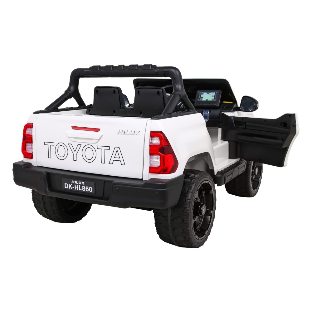 JOKO Elektrické autíčko TOYOTA Hillux 4x4, kožené sedadlo, penové kolesá, FM rádio, biele