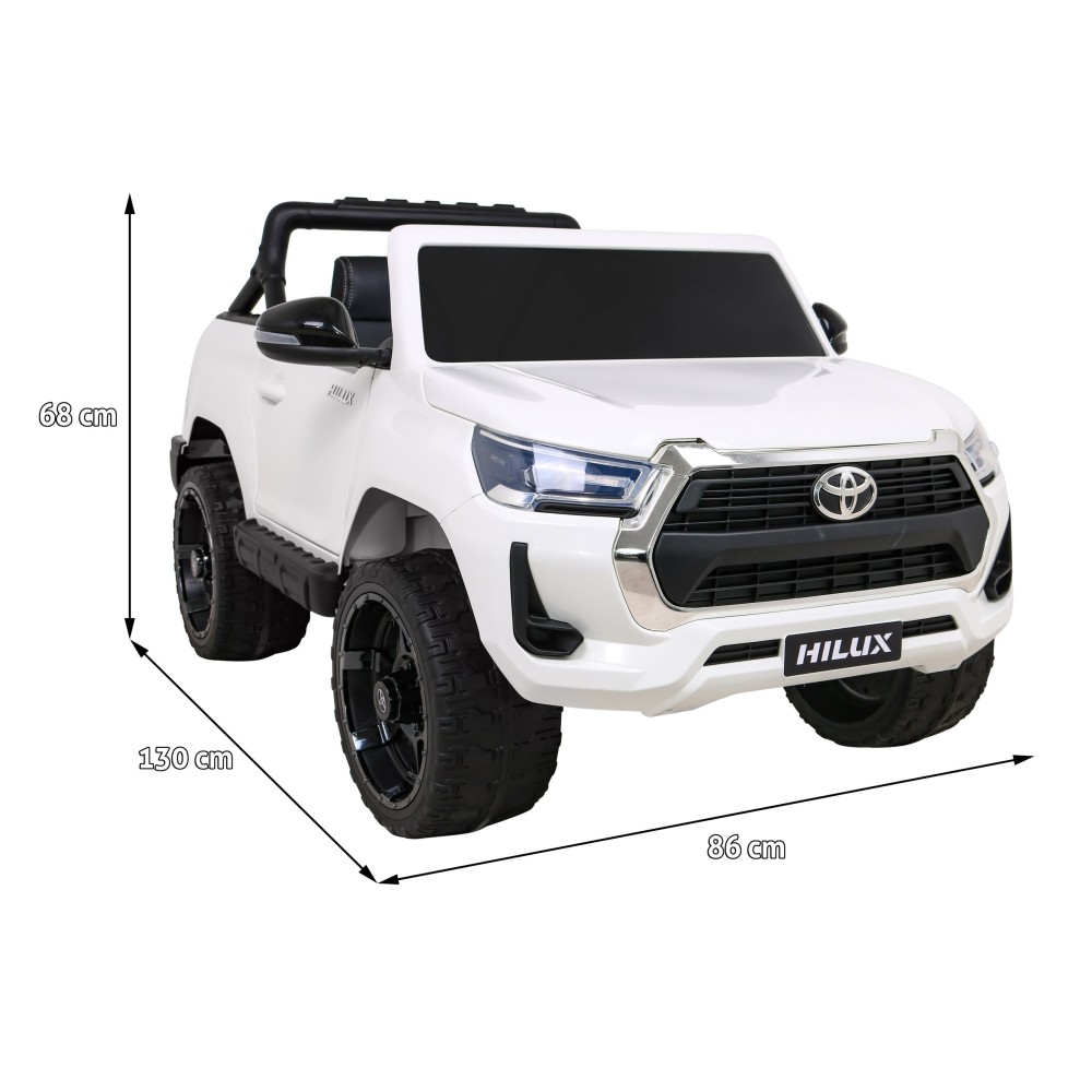 JOKO Elektrické autíčko TOYOTA Hillux 4x4, kožené sedadlo, penové kolesá, FM rádio, biele