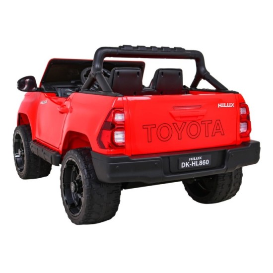 JOKO Elektrické autíčko TOYOTA Hillux 4x4, kožené sedadlo, penové kolesá, FM rádio, červené