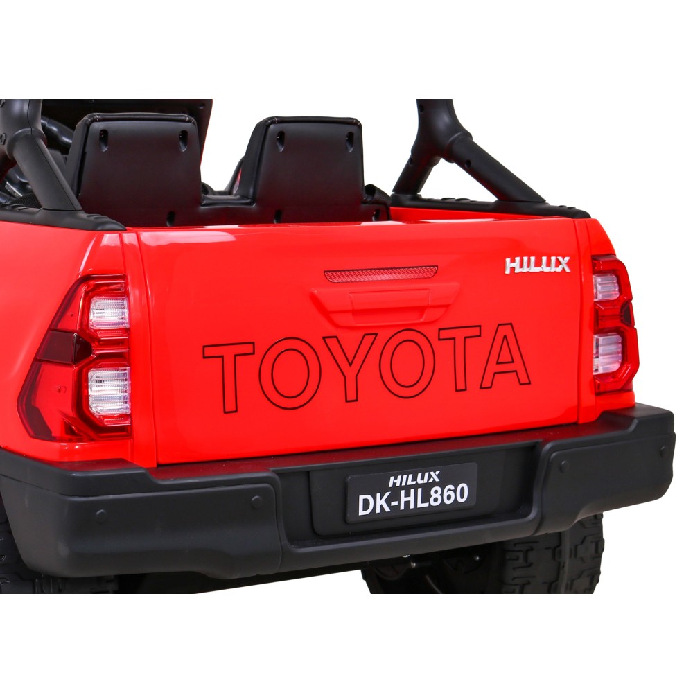 JOKO Elektrické autíčko TOYOTA Hillux 4x4, kožené sedadlo, penové kolesá, FM rádio, červené