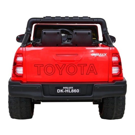 JOKO Elektrické autíčko TOYOTA Hillux 4x4, kožené sedadlo, penové kolesá, FM rádio, červené