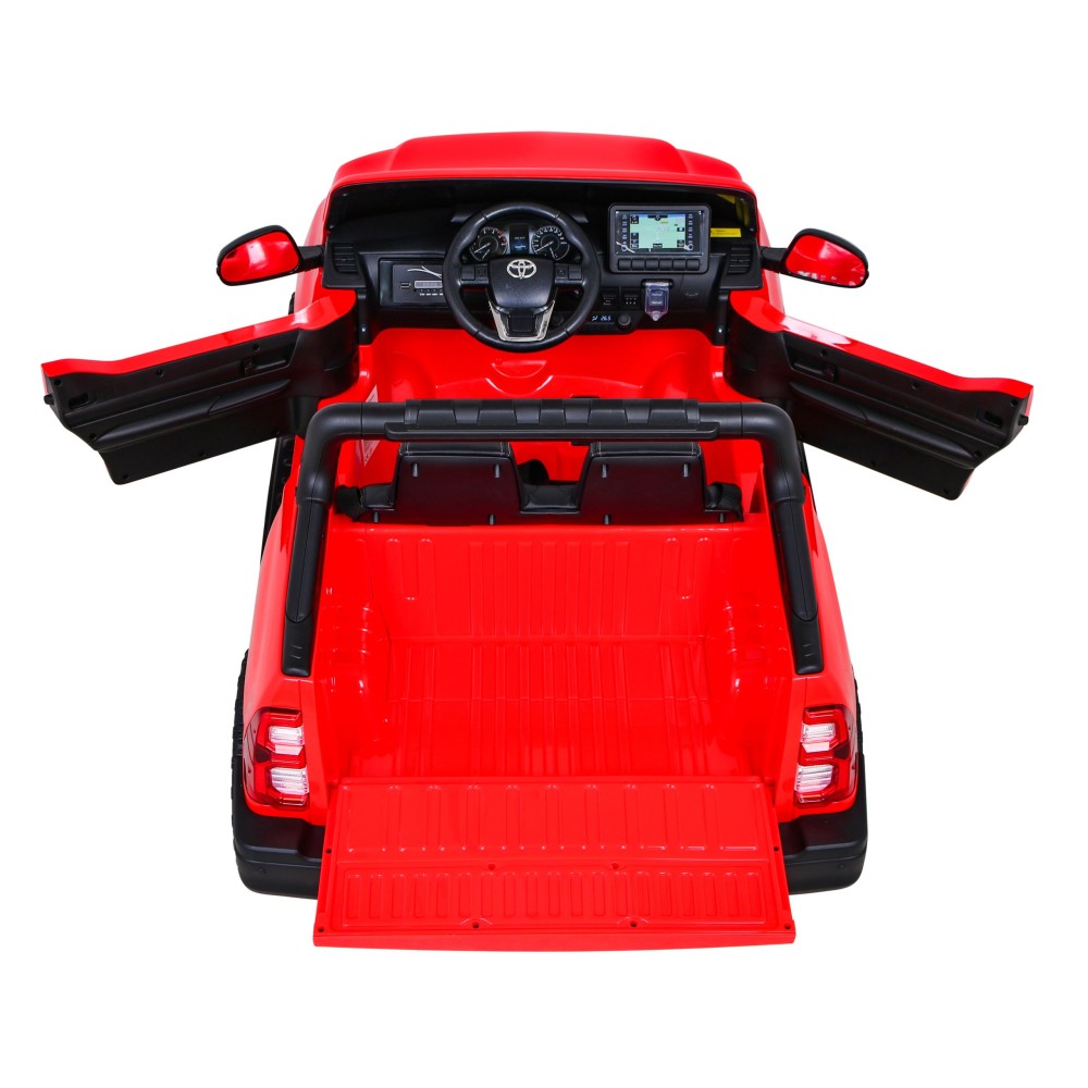 JOKO Elektrické autíčko TOYOTA Hillux 4x4, kožené sedadlo, penové kolesá, FM rádio, červené
