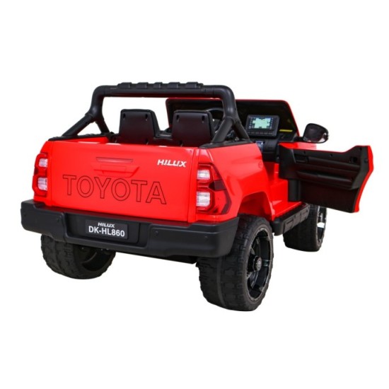 JOKO Elektrické autíčko TOYOTA Hillux 4x4, kožené sedadlo, penové kolesá, FM rádio, červené