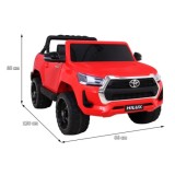 JOKO Elektrické autíčko TOYOTA Hillux 4x4, kožené sedadlo, penové kolesá, FM rádio, červené