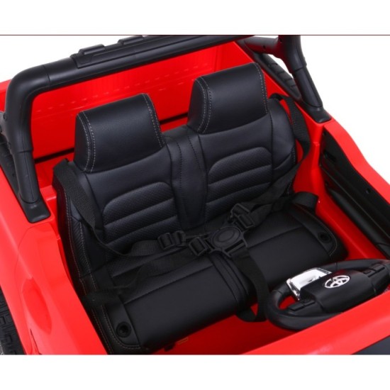 JOKO Elektrické autíčko TOYOTA Hillux 4x4, kožené sedadlo, penové kolesá, FM rádio, červené
