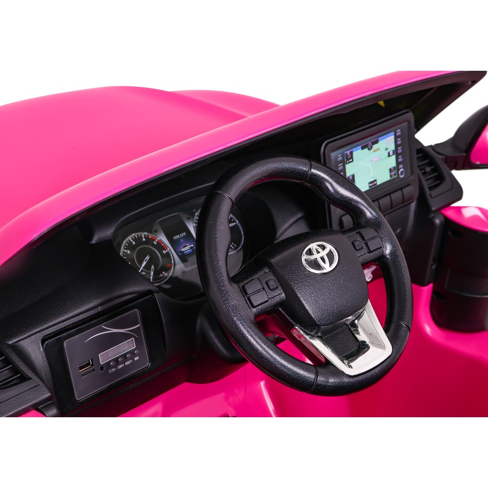 JOKO Elektrické autíčko TOYOTA Hillux 4x4, kožené sedadlo, penové kolesá, FM rádio, ružové