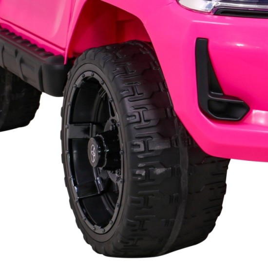 JOKO Elektrické autíčko TOYOTA Hillux 4x4, kožené sedadlo, penové kolesá, FM rádio, ružové