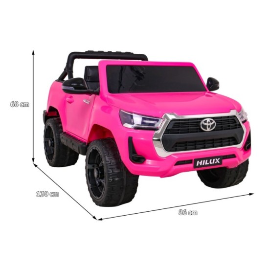JOKO Elektrické autíčko TOYOTA Hillux 4x4, kožené sedadlo, penové kolesá, FM rádio, ružové