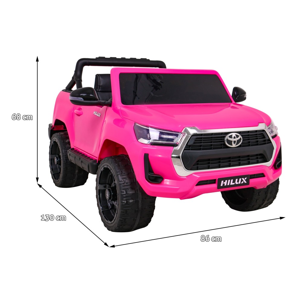 JOKO Elektrické autíčko TOYOTA Hillux 4x4, kožené sedadlo, penové kolesá, FM rádio, ružové