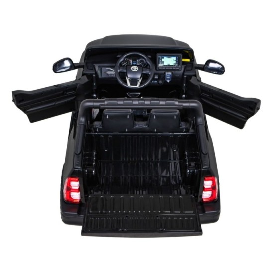 JOKO Elektrické autíčko TOYOTA Hillux 4x4, kožené sedadlo, penové kolesá, FM rádio, čierne