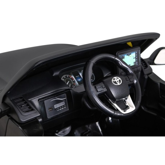 JOKO Elektrické autíčko TOYOTA Hillux 4x4, kožené sedadlo, penové kolesá, FM rádio, čierne