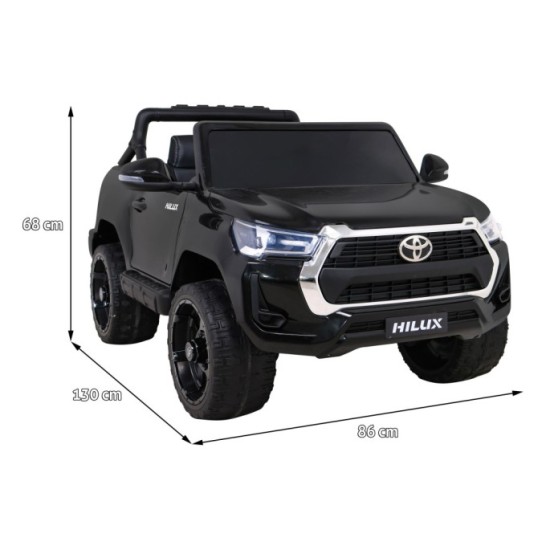 JOKO Elektrické autíčko TOYOTA Hillux 4x4, kožené sedadlo, penové kolesá, FM rádio, čierne