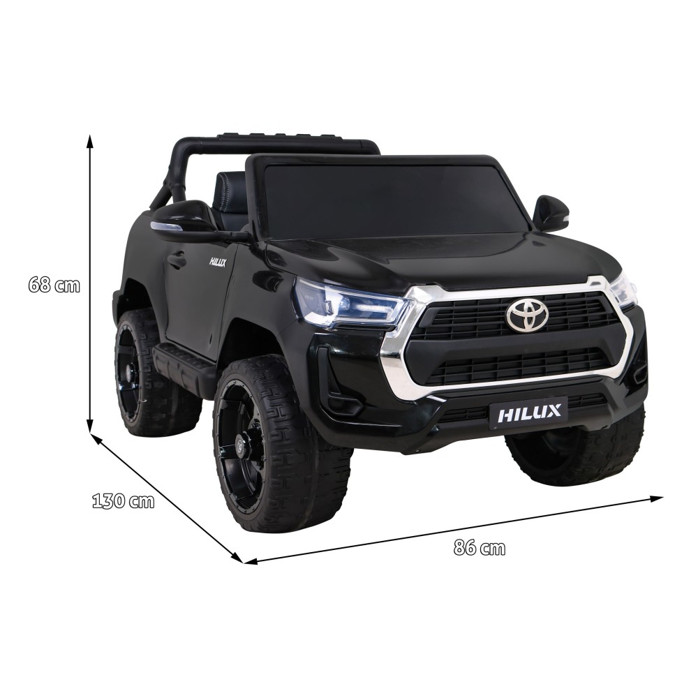 JOKO Elektrické autíčko TOYOTA Hillux 4x4, kožené sedadlo, penové kolesá, FM rádio, čierne