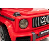 JOKO Elektrické autíčko Mercedes-Benz G63 AMG, penové kolesá, kožené sedadlo, červené