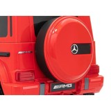 JOKO Elektrické autíčko Mercedes-Benz G63 AMG, penové kolesá, kožené sedadlo, červené