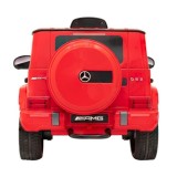 JOKO Elektrické autíčko Mercedes-Benz G63 AMG, penové kolesá, kožené sedadlo, červené