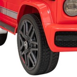 JOKO Elektrické autíčko Mercedes-Benz G63 AMG, penové kolesá, kožené sedadlo, červené