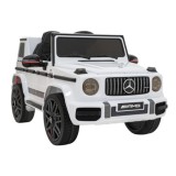 JOKO Elektrické autíčko Mercedes-Benz G63 AMG, penové kolesá, kožené sedadlo, biele