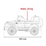 JOKO Elektrické autíčko Mercedes-Benz G63 AMG, penové kolesá, kožené sedadlo, biele