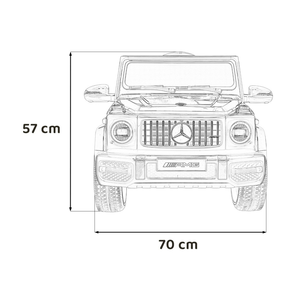 JOKO Elektrické autíčko Mercedes-Benz G63 AMG, penové kolesá, kožené sedadlo, biele
