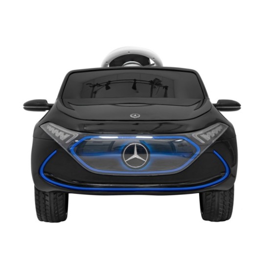 JOKO Elektrické autíčko Mercedes Benz AMG EQA, penové kolesá, kožené sedadlo, čierne