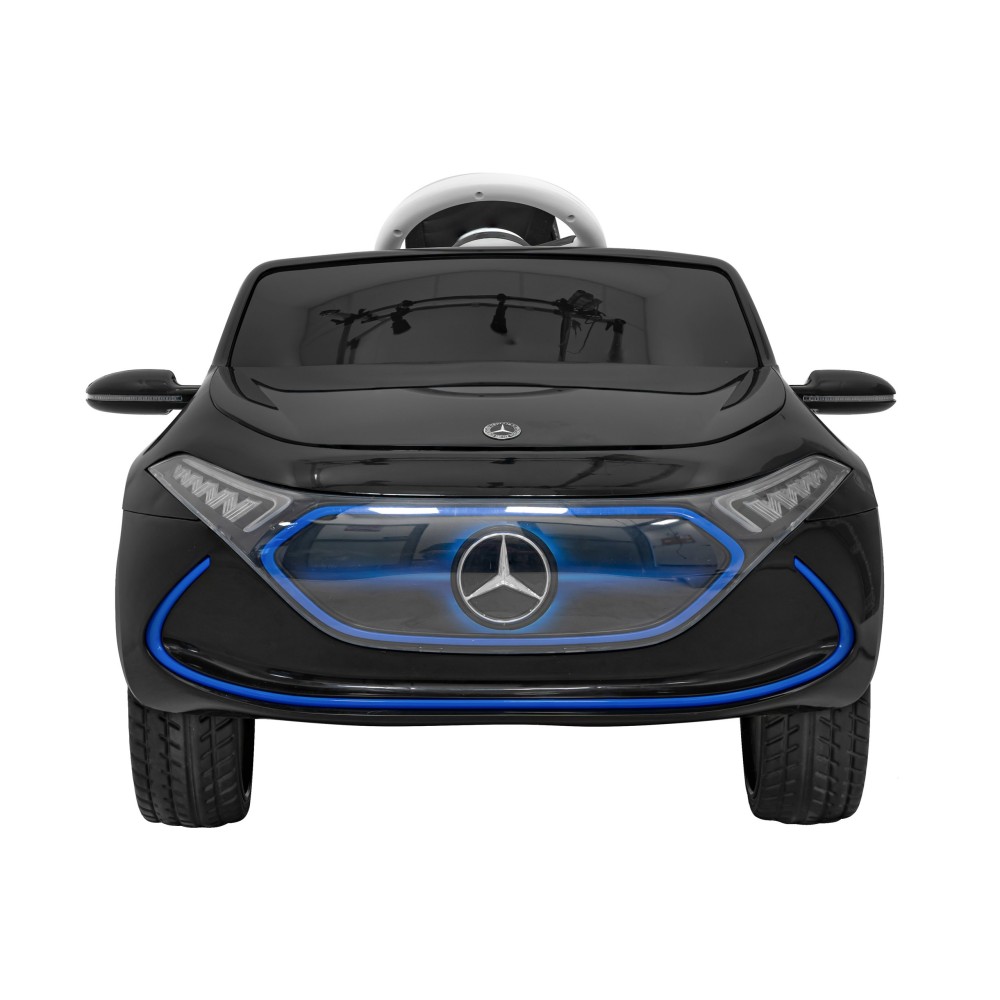JOKO Elektrické autíčko Mercedes Benz AMG EQA, penové kolesá, kožené sedadlo, čierne