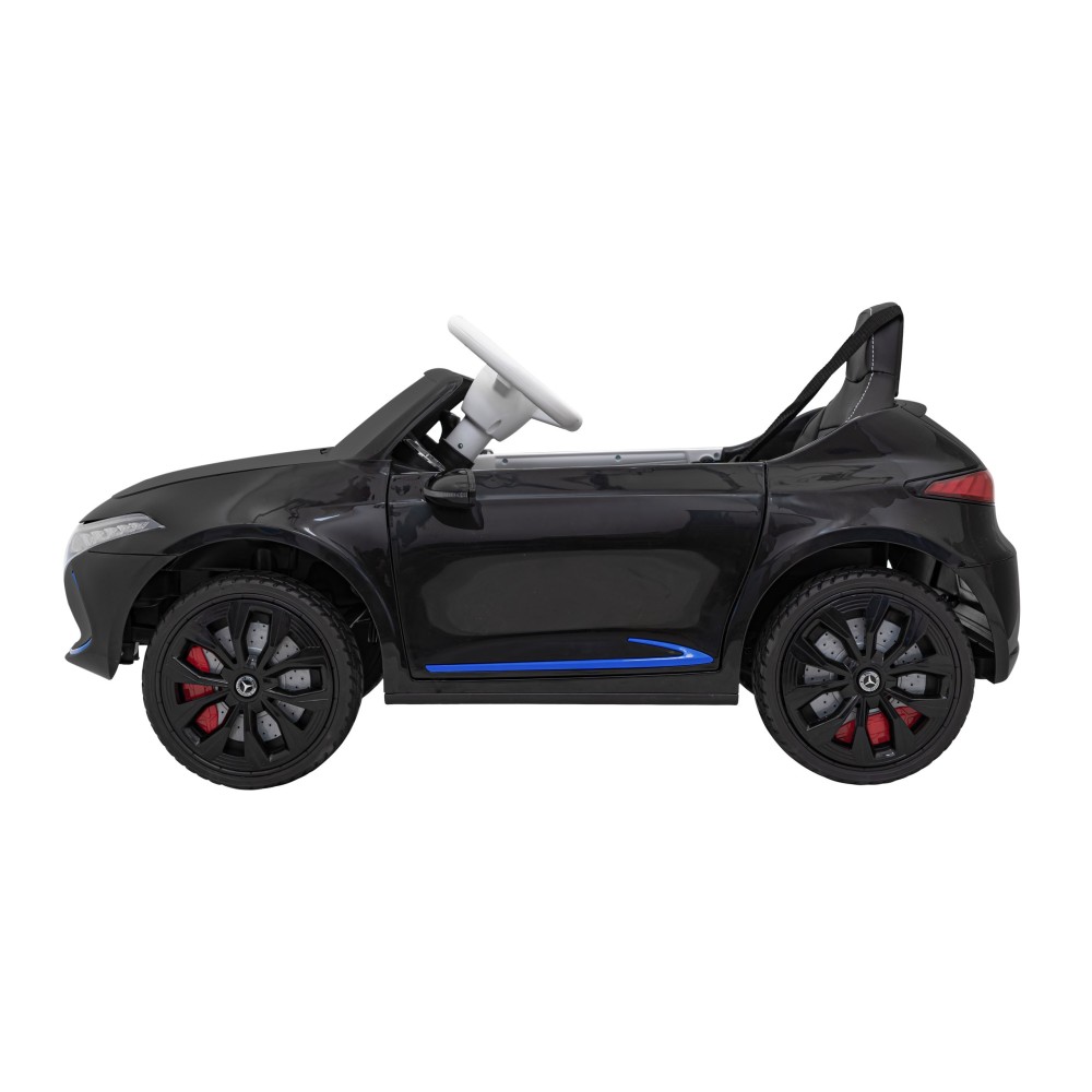 JOKO Elektrické autíčko Mercedes Benz AMG EQA, penové kolesá, kožené sedadlo, čierne
