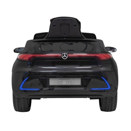 JOKO Elektrické autíčko Mercedes Benz AMG EQA, penové kolesá, kožené sedadlo, čierne