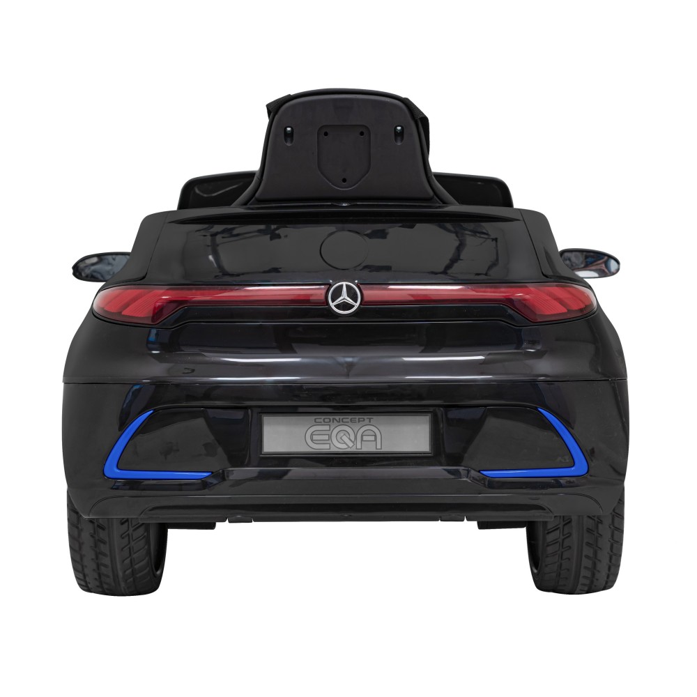 JOKO Elektrické autíčko Mercedes Benz AMG EQA, penové kolesá, kožené sedadlo, čierne