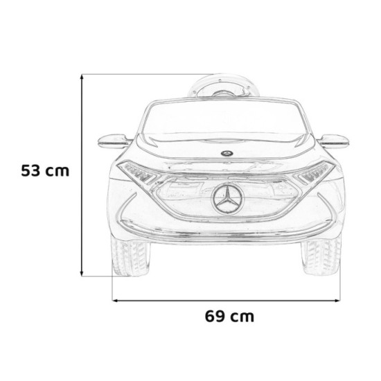 JOKO Elektrické autíčko Mercedes Benz AMG EQA, penové kolesá, kožené sedadlo, čierne