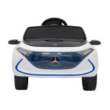 JOKO Elektrické autíčko Mercedes Benz AMG EQA, penové kolesá, kožené sedadlo, biele