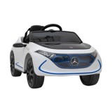 JOKO Elektrické autíčko Mercedes Benz AMG EQA, penové kolesá, kožené sedadlo, biele