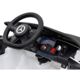 JOKO Elektrické autíčko Mercedes Benz AMG EQA, penové kolesá, kožené sedadlo, biele