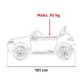 JOKO Elektrické autíčko Mercedes Benz AMG EQA, penové kolesá, kožené sedadlo, biele