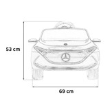 JOKO Elektrické autíčko Mercedes Benz AMG EQA, penové kolesá, kožené sedadlo, biele
