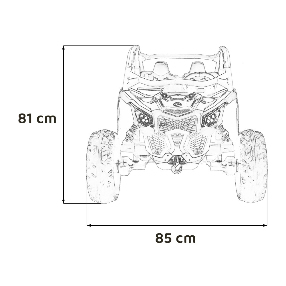JOKO Elektrické Autíčko Buggy Maverick Turbo RR 4x200W, Dvojmiestne Kožené sedadlo, Nosnosť 50kg, FM Rádio, Penové kolesá, MP3,