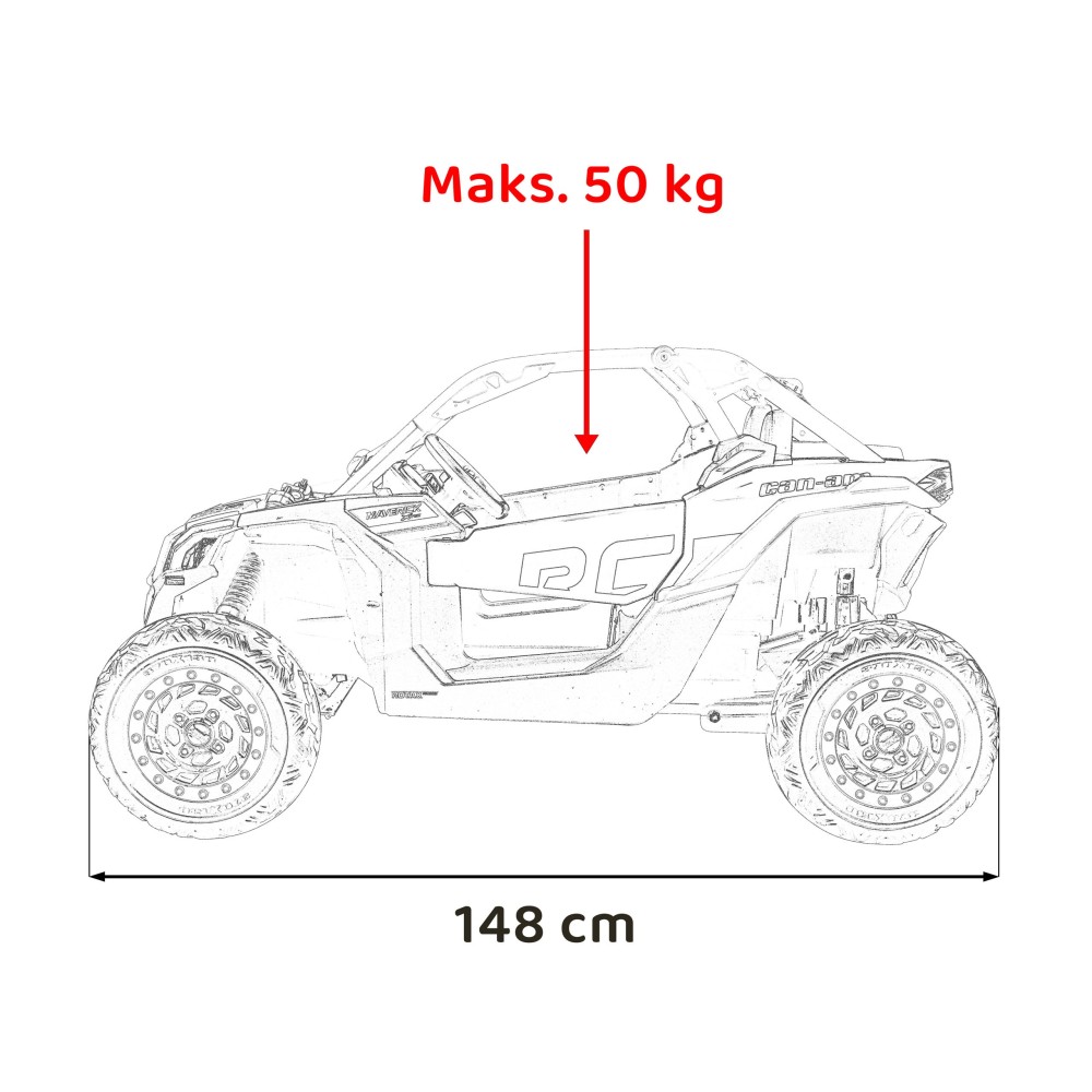 JOKO Elektrické Autíčko Buggy Maverick Turbo RR 4x200W, Dvojmiestne Kožené sedadlo, Nosnosť 50kg, FM Rádio, Penové kolesá, MP3,