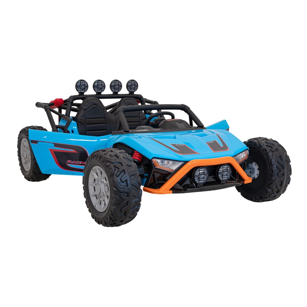 JOKO Veľké Elektrické Autíčko Buggy Racing 5, Dvojmiestne Kožené sedadlo, penové kolesá, 2x200W, nosnosť 50kg, modré