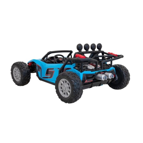 JOKO Veľké Elektrické Autíčko Buggy Racing 5, Dvojmiestne Kožené sedadlo, penové kolesá, 2x200W, nosnosť 50kg, modré