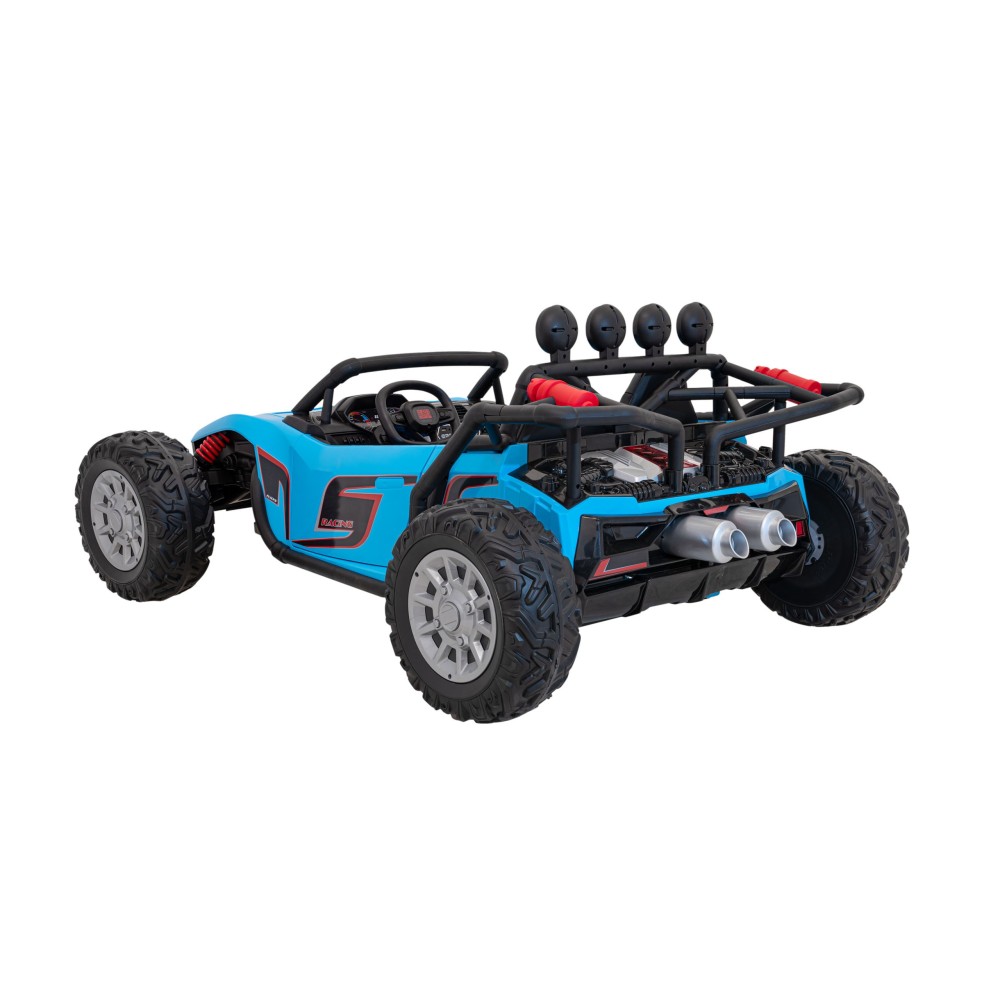 JOKO Veľké Elektrické Autíčko Buggy Racing 5, Dvojmiestne Kožené sedadlo, penové kolesá, 2x200W, nosnosť 50kg, modré
